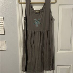 Gray Sleeveless Dress with Starfish Detail